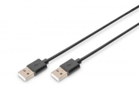 Kabel połączeniowy USB 2.0 Typ USB A/USB A, M/M czarny 1m AK-300100-010-S