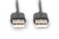 Kabel połączeniowy USB 2.0 Typ USB A/USB A, M/M czarny 1m AK-300100-010-S