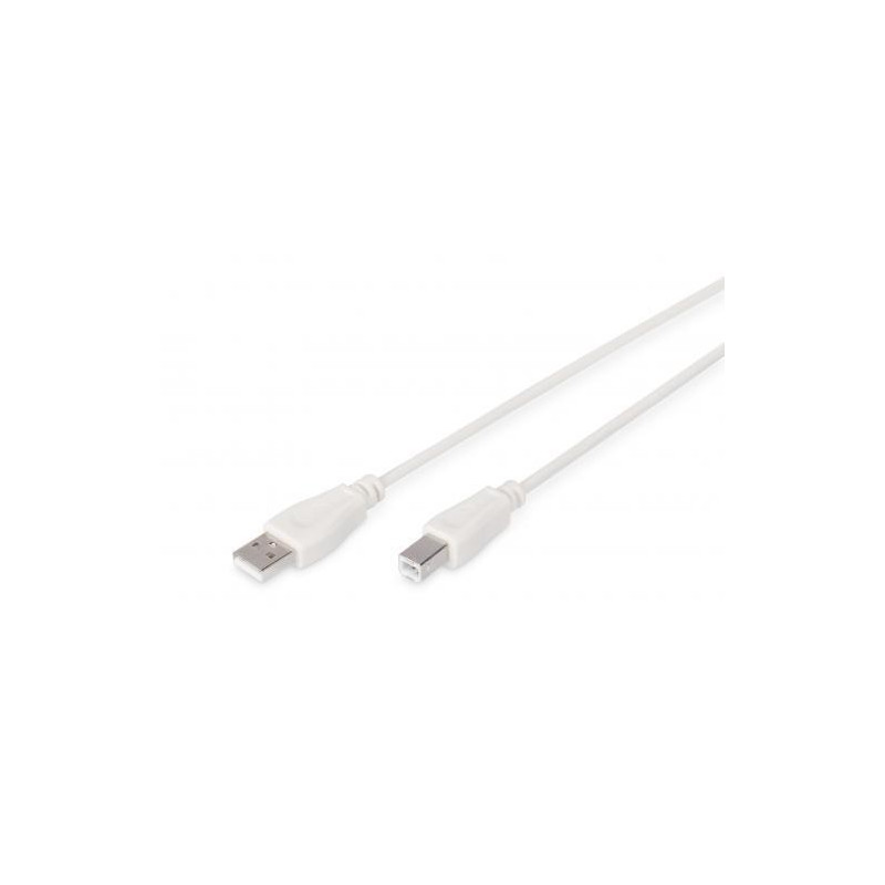 Kabel połączeniowy USB 2.0 Typ USB A/USB B, M/M beżowy 1,8m AK-300102-018-E