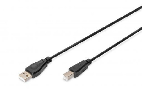 Kabel połączeniowy USB 2.0 Typ USB A/USB B, M/M czarny 1,8m AK-300102-018-S