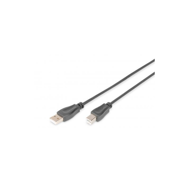 Kabel USB A wtyk - USB B wtyk 2.0 czarny AK-300105-018-S /1,8m/