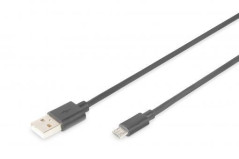 Kabel USB 1,8m czarny USB A/M wtyk - microUSB B/M wtyk s/USB 2.0 AK-300110-018-S