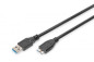 Kabel połączeniowy USB 3.0 Typ USB A/microUSB B, M/M czarny 1m AK-300116-010-S