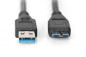 Kabel połączeniowy USB 3.0 Typ USB A/microUSB B, M/M czarny 1m AK-300116-010-S