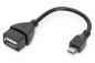 Kabel połączeniowy USB 2.0 OTG Typ microUSB B/USB A, M/Ż czarny 0,2m AK-300309-002-S