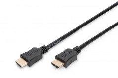 Kabel połączeniowy HDMI Highspeed 2.0 z Eth. GOLD Typ HDMI A/HDMI A, M/M czarny 1m AK-330107-010-S