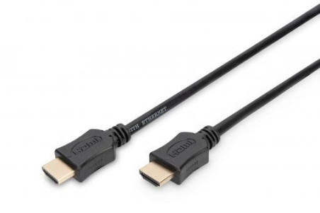 Kabel połączeniowy HDMI Highspeed 2.0 z Eth. GOLD Typ HDMI A/HDMI A, M/M czarny 2m AK-330107-020-S