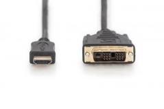 Kabel adapter HDMI Highspeed 1.3 Typ HDMI A/DVI-D(18+1), M/M czarny 2m AK-330300-020-S