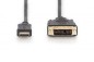 Kabel adapter HDMI Highspeed 1.3 Typ HDMI A/DVI-D(18+1), M/M czarny 2m AK-330300-020-S
