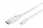 Kabel połączeniowy miniDisplayPort 1.1a Typ miniDP/DP, M/M biały 3m AK-340102-030-W