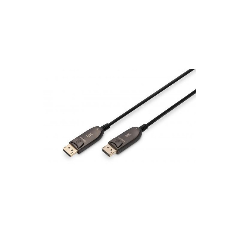 Kabel połączeniowy hybrydowy AOC DisplayPort 1.4 8K 60Hz UHD DP-DP M-M czarny 15m AK-340107-150-S