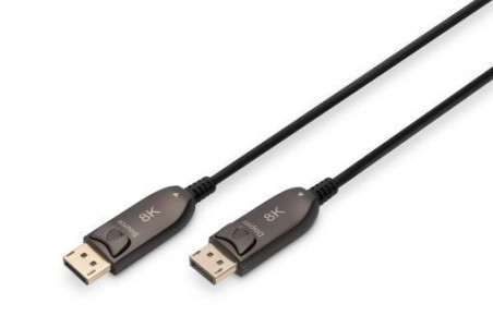 Kabel połączeniowy hybrydowy AOC DisplayPort 1.4 8K 60Hz UHD DP-DP M-M czarny 15m AK-340107-150-S