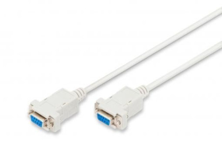 Kabel połączeniowy RS232 null-modem Typ DSUB9/DSUB9, Ż/Ż beżowy 3m AK-610100-030-E