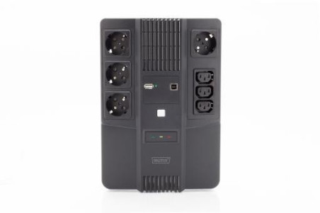 Zasilacz awaryjny UPS Line-Interactive 800VA/480W AVR 4xSCHUKO 3xIEC C13 1xUSB A 1x USB B RJ45 DN-170111