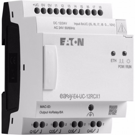 Przekaźnik programowalny easyE4 12-24VDC 24VAC 8DI(4AI) 4DO-R EASY-E4-UC-12RCX1 197212