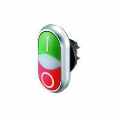 Napęd przycisku podwójny zielony/czerwony /I-O/ 22mm IP66 z podświetleniem z samopowrotem M22-DDLF-GR-X1/X0 284814