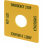 Tabliczka opisowa żółta kwadratowa 50x50mm EMERGENCY STOP M22-XYK1 216484