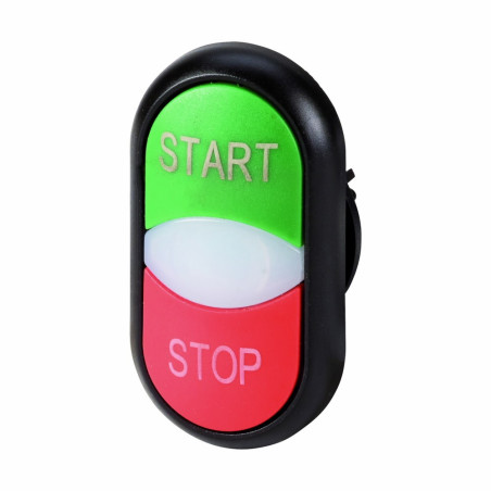 Napęd przycisku podwójny zielony/czerwony START-STOP z podświetleniem z samopowrotem M22S-DDL-GR-GB1/GB0 216703