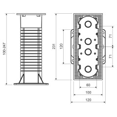 Puszka elektroinstalacyjna do dociepleń 3xgniazdo 230x100x250mm KEZ-3 KB