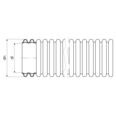 Rura karbowana z podwójnym płaszczem KOPOFLEX KF UV 450N 40/32mm czarna /50m/