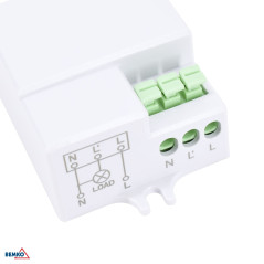 Czujnik mikrofalowy 500W 360st. IP20 prostokątny biały dip-switch B52-SES74WH