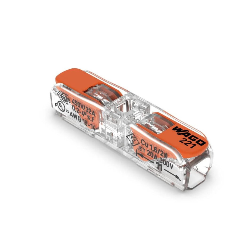 Szybkozłączka przelotowa z dźwignią 2x0,2-4mm2 Inline 221-2411 /60szt./ Szybkozłączka przelotowa z dźwignią 2x0,2-4mm2 Inline 221-2411 /60szt./