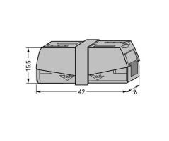 Złączka 2x 0,5-2,5mm2 jasnoszara 224-201 /50szt./