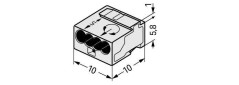 Szybkozłączka do puszek instalacyjnych MIKRO 4x 0,6-0,8mm2 jasnoszara 243-304 /100szt./