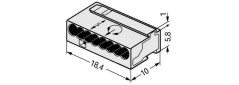 Szybkozłączka do puszek instalacyjnych MIKRO 8x 0,6-0,8mm2 jasnoszara 243-308 /50szt./