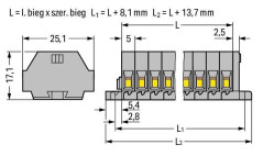 Listwa zaciskowa 2-przewodowa 1,5mm2 6-torowa szara 260-106