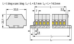 Listwa zaciskowa 12-torowa 2-przewodowa ExeII 4mm2 z uchwytami montażowymi fi 3,2mm jasnoszara 262-142