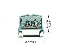 Złączka szynowa 2-przewodowa 2,5mm2 szara 264-711