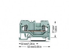 Złączka szynowa 2-przewodowa 1,5mm2 szara 279-901