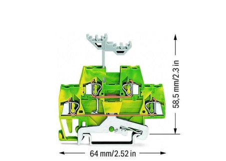 Złączka dwupiętrowa PE 2,5mm2 szara 280-517 /50szt./