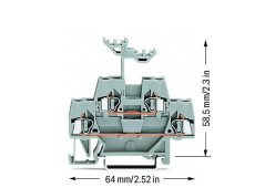 Złączka szynowa 2-piętrowa 2,5mm2 szara 280-519