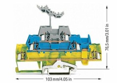 Złączka trzypiętrowa PE / L / L 2,5mm2 zolto-zielona / niebieska / szara 280-547