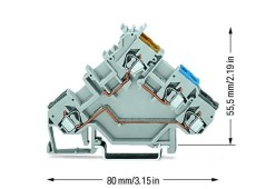 Złączka szynowa (do wyłączników ciśnieniowych i termicznych) 2,5mm2 szara 280-560