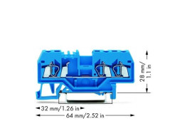 Złączka szynowa 3-przewodowa 2,5mm2 niebieska 280-684