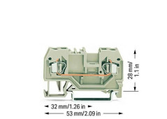 Złączka szynowa 2-przewodowa 2,5mm2 jasnoszara 280-992