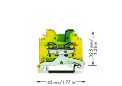 Złączka szynowa ochronna 4mm2 żółto-zielona 281-107