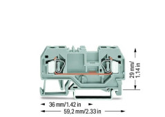 Złączka szynowa 2-przewodowa 4mm2 szara 281-901