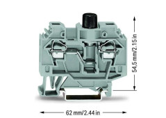 Złączka bezpiecznikowa 6mm2 szary 10A G 5x 20mm DIN 35mm 282-122