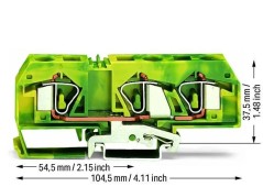 Złączka 3-przewodowa 16mm2 żółto-zielona 283-677