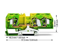 Złączka 3-przewodowa 10mm2 żółto-zielona 284-687