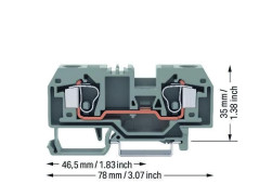 Złączka szynowa 2-przewodowa 10mm2 szara 284-901