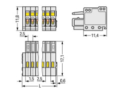 Gniazdo MCS-MICRO 10-biegunowe jasnoszare raster 2,5mm 733-110