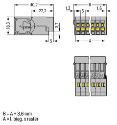 Wtyk X-COM 10-biegunowy szary raster 5mm 769-610 /25szt./