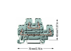 Złączka szynowa 2-piętrowa 2,5mm2 L/L szara 870-501