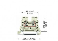 Złączka szynowa 2-przewodowa 2,5mm2 Ex jasnoszara 870-909