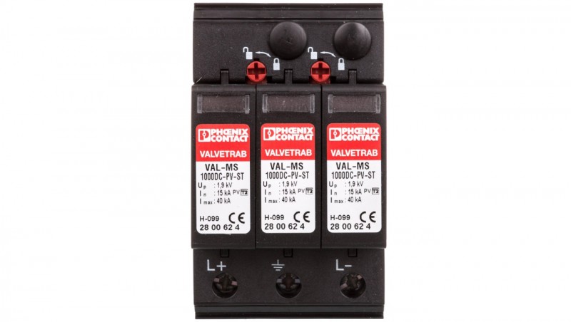 Ograniczniki przepięć typu 2 dla systemów fotowoltaicznych DC VAL-MS 1000DC-PV/2+V Ograniczniki przepięć typu 2 dla systemów fotowoltaicznych DC VAL-MS 1000DC-PV/2+V